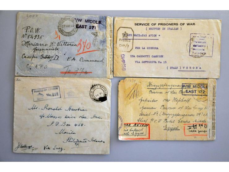 Duitsland 1940-1945, 65 poststukken krijgsgevangenen, verschillende Oflags, (w.b. envelop uit Zwitserland 1944 aan Oflag IIB 