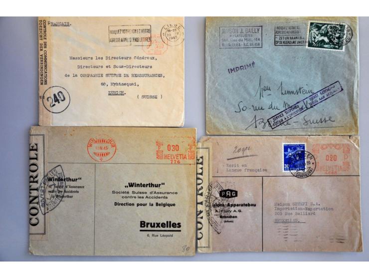 België 1939-1946, 460 poststukken van/naar buitenland met censuur, w.b. bezet en onbezet Europa, Overzee (w.b. Libanon, Indoc