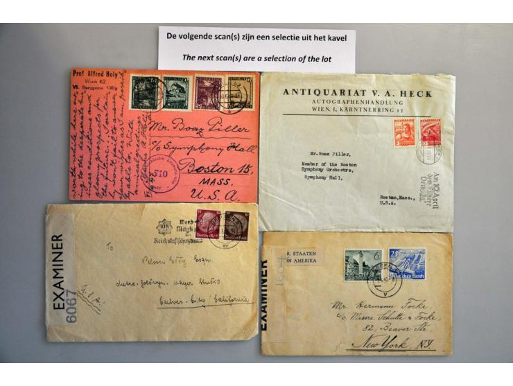 USA 1939-1947, 135 poststukken van/naar Duitsland w.b. Zurück in types op post november 1941, Kriegsgefangenenpost, POW post,