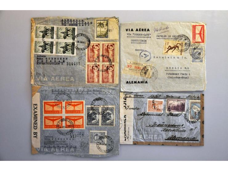 USA 1939-1947, 135 poststukken van/naar Duitsland w.b. Zurück in types op post november 1941, Kriegsgefangenenpost, POW post,