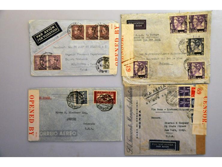 185 poststukken 1939-1941 veel naar Nederland w.b. Canada met zwart passed for export/ visé pour envoi a l'expterieur (envelo