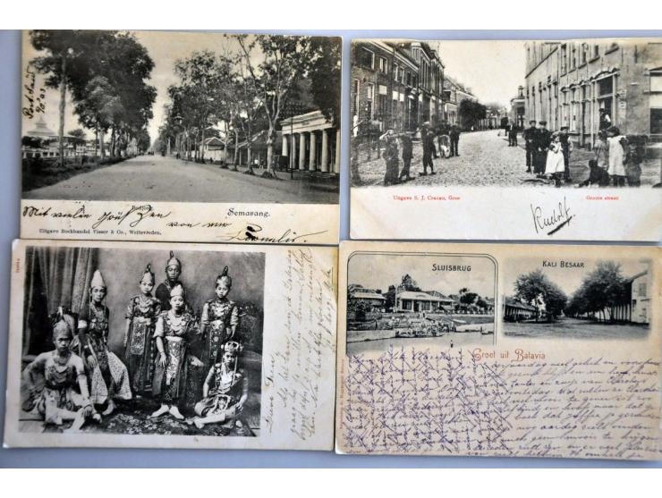 ca. 350 ex. oude en zeer oude met veel beter en leuke frankeringen in doosje