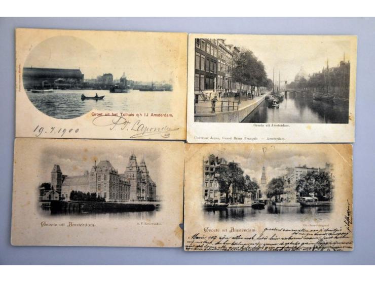 Groeten Uit Amsterdam kaarten collectie 60 ex. oude en zeer oude met beter en extra modern Cassiers in album