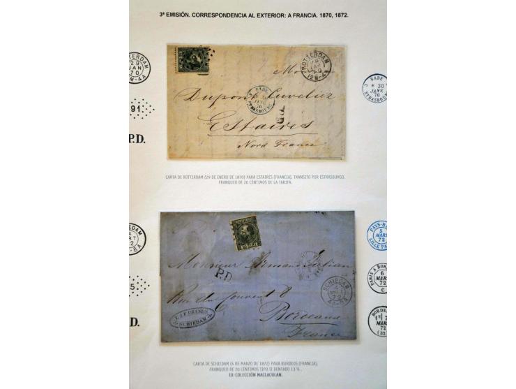 emissie 1867, collectie van ca. 60 poststukken (klein deel briefvoorzijdes) w.b. betere ex., buitenlandse bestemmingen etc. i