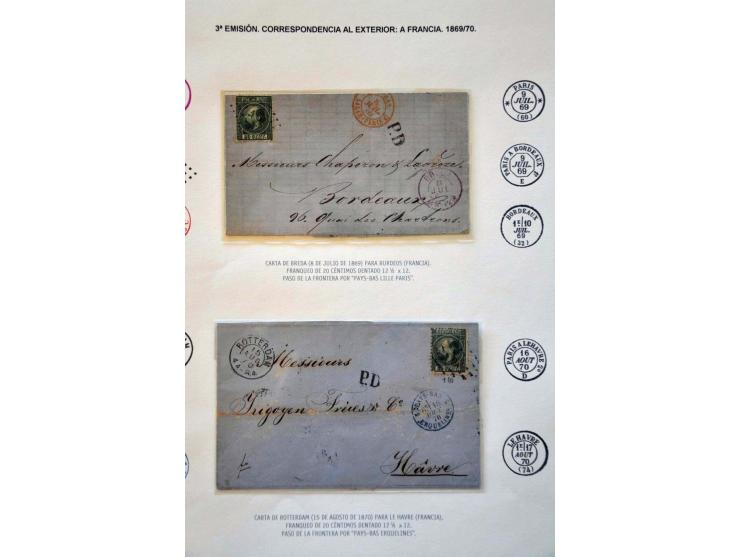 emissie 1867, collectie van ca. 60 poststukken (klein deel briefvoorzijdes) w.b. betere ex., buitenlandse bestemmingen etc. i