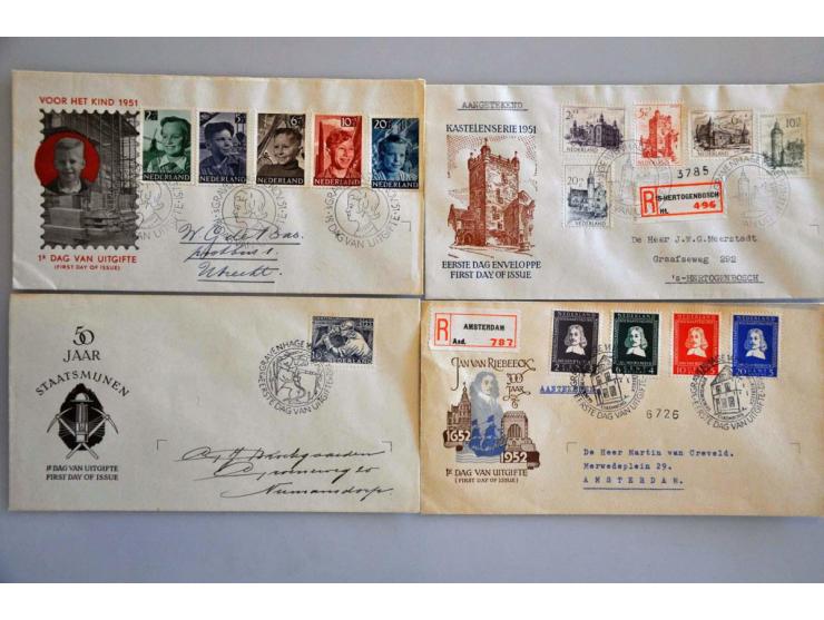 fdc's, complete collectie E1-E208 in Davo album