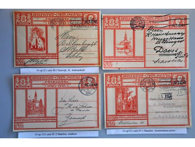 collectie enveloppen, briefkaarten w.b. geïllustreerd gebruikt en ongebruikt, verhuiskaarten gebruikt w.b. G8 (juli 1929), G2