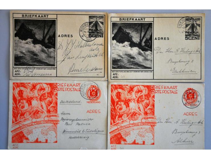 collectie enveloppen, briefkaarten w.b. geïllustreerd gebruikt en ongebruikt, verhuiskaarten gebruikt w.b. G8 (juli 1929), G2