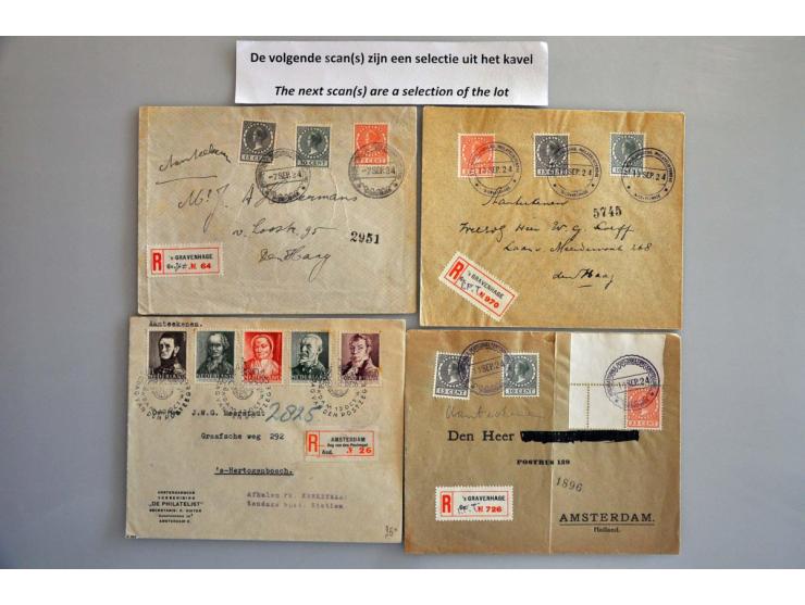 post(waarde)stukken, collectie w.b. fdc's en gelegenheidstempels in combinatie met speciale aantekenstrookjes w.b. ITEP 1924 