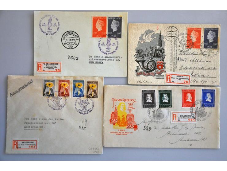 post(waarde)stukken, collectie w.b. fdc's en gelegenheidstempels in combinatie met speciale aantekenstrookjes w.b. ITEP 1924 