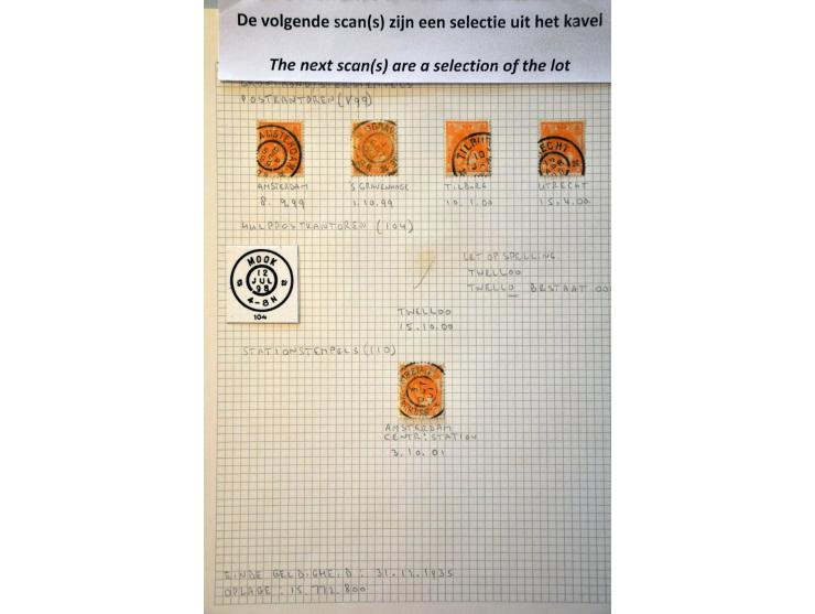 emissie Bontkraag, iets gespecialiseerde gestempelde collectie in ringband. Tevens insteekboek doubletten met o.a. groot aant