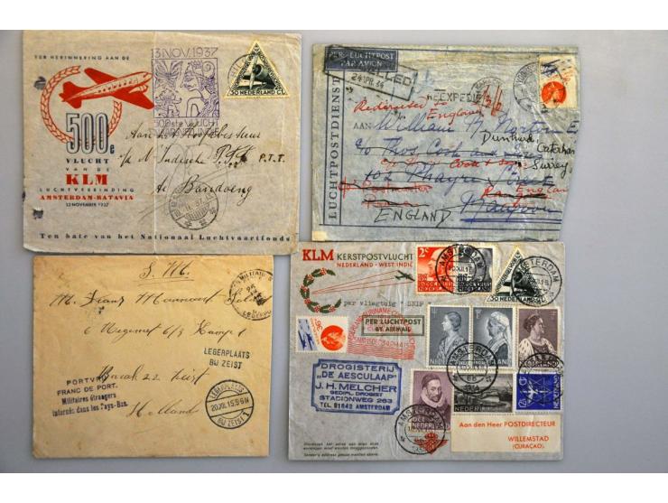 Back of the Book, collectie van ruim 60 poststukken w.b. roltanding, dienst, internering en luchtpost in ringband