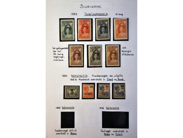 collectie 1873-1975 met beter materiaal w.b. emissie 1873 en Jubileum 1923 in blanco album