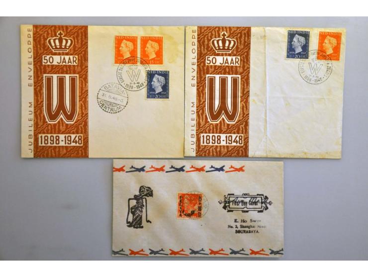 fdc's tussen 1932 en 1948 met betere ex., totaal 13 ex.