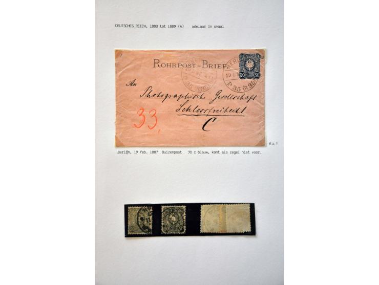 collectie 1872-ca.1921 gestempeld met veel betere ex. en series, kleurnuances (w.b. BPP keur), post- en postwaardestukken (w.