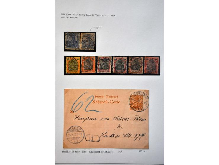 collectie 1872-ca.1921 gestempeld met veel betere ex. en series, kleurnuances (w.b. BPP keur), post- en postwaardestukken (w.