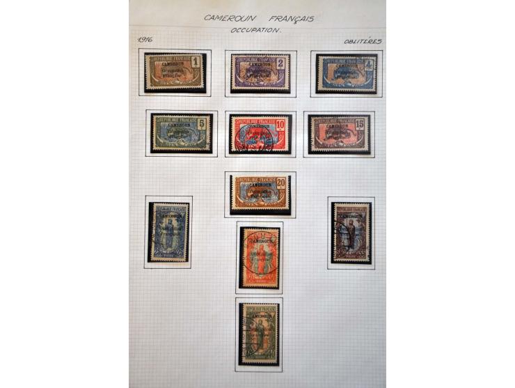 verzameling 1915 - 1977 w.b. Spitfire serie Yv. 236-239 gestempeld gesigneerd Brun, Britse Bezetting CEF 1915, opdruk afwijki