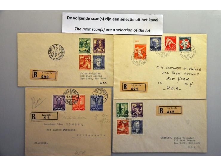 poststukken, collectie vanaf 1932 meest fdc's met vele betere ex. w.b. Pro Juventute 1932, Pro Juventute 1933, Pro Juventute 