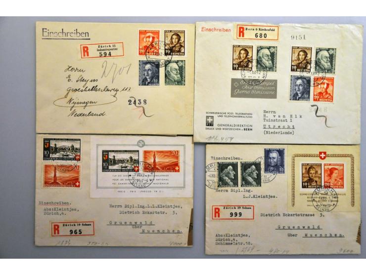 poststukken, collectie vanaf 1932 meest fdc's met vele betere ex. w.b. Pro Juventute 1932, Pro Juventute 1933, Pro Juventute 