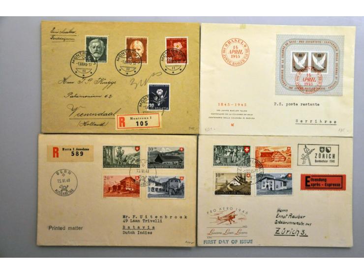 poststukken, collectie vanaf 1932 meest fdc's met vele betere ex. w.b. Pro Juventute 1932, Pro Juventute 1933, Pro Juventute 