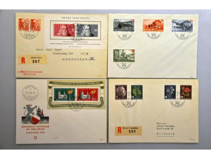 poststukken, collectie vanaf 1932 meest fdc's met vele betere ex. w.b. Pro Juventute 1932, Pro Juventute 1933, Pro Juventute 