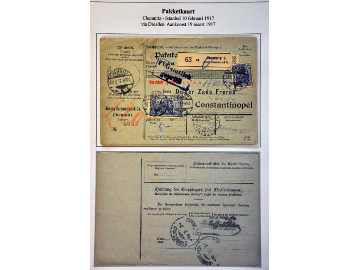 poststukken w.b. posthistorie, luchtpost etc. met betere ex., iets zegels, mooi opgezet in 4 Importa ringbanden