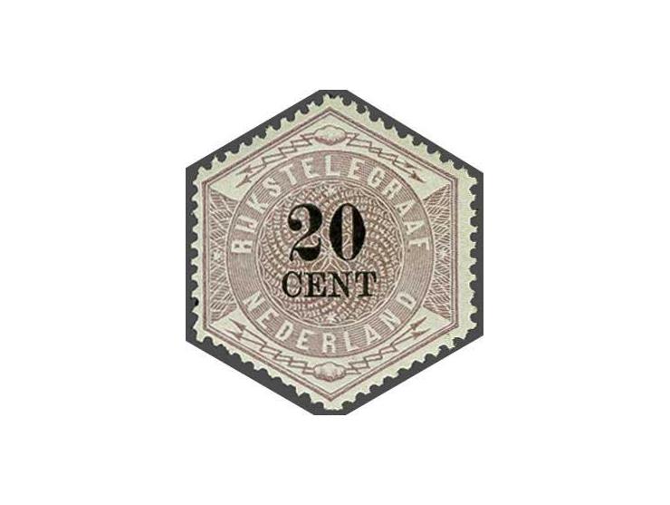 20 cent lila en zwart, fris ex. met certificaat Vleeming 2016, cat.w. 1600