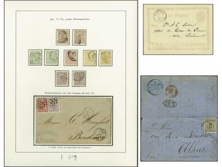 Gespecialiseerde collectie w.b. tandingen (o.a. nr. 18A), poststukken (o.a. drukwerk met nr. 14 en drukwerk met nr. 17 in paa