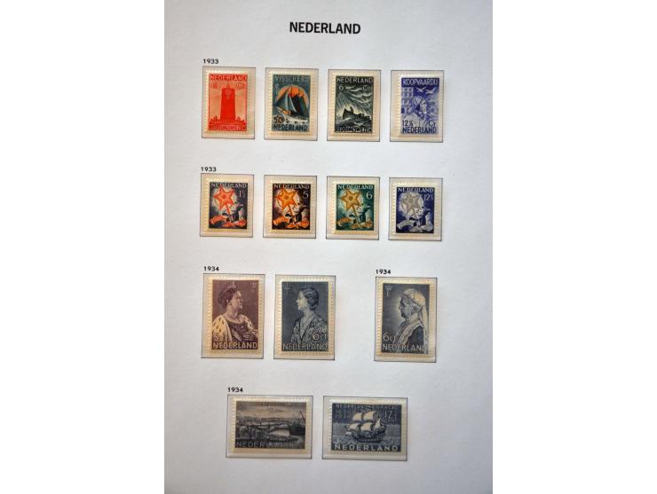 collectie 1872-1996 geheel */** w.b. nrs. 28 (nagegomd), 34-44, 47, 49, 100 (dun plekje), 136-138, kleine En Face etc. in 3 l