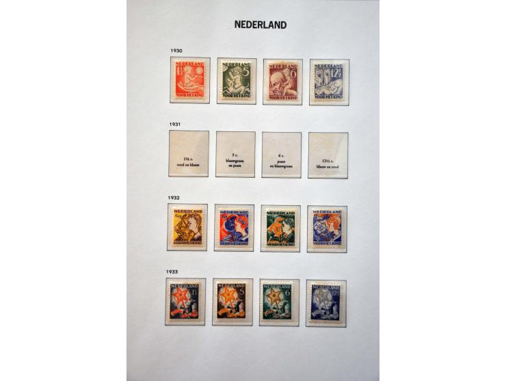 collectie 1872-1996 geheel */** w.b. nrs. 28 (nagegomd), 34-44, 47, 49, 100 (dun plekje), 136-138, kleine En Face etc. in 3 l