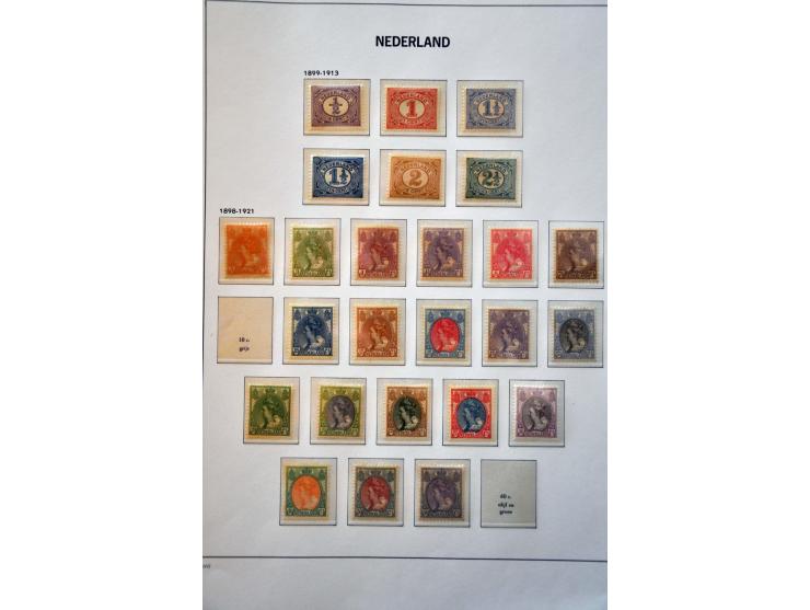 collectie 1872-1996 geheel */** w.b. nrs. 28 (nagegomd), 34-44, 47, 49, 100 (dun plekje), 136-138, kleine En Face etc. in 3 l