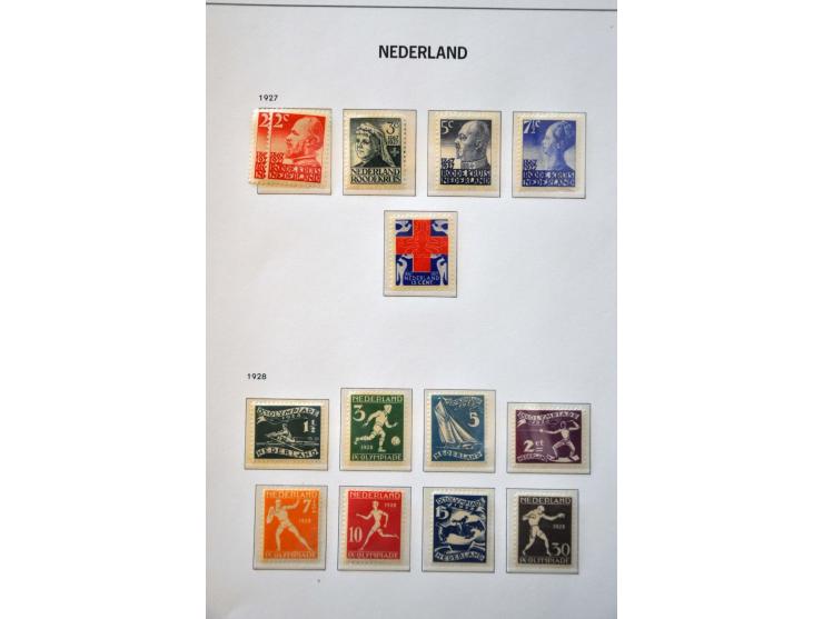 collectie 1872-1996 geheel */** w.b. nrs. 28 (nagegomd), 34-44, 47, 49, 100 (dun plekje), 136-138, kleine En Face etc. in 3 l