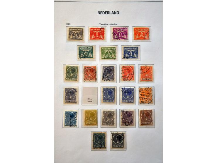 collectie 1852-1974 w.b. nrs. 49, 130-131, Meeuwen, port compleet en roltanding zo goed als compleet in Davo album