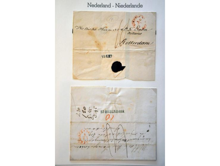 postgeschiedenis Den Bosch, collectie van ca. 65 poststukken vanaf ca. 1805 w.b. veel voorfilatelie, beport met nr. P1, nr. 4