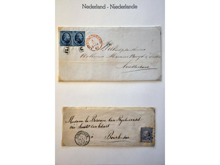 postgeschiedenis Den Bosch, collectie van ca. 65 poststukken vanaf ca. 1805 w.b. veel voorfilatelie, beport met nr. P1, nr. 4