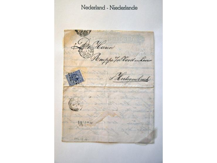 postgeschiedenis Den Bosch, collectie van ca. 65 poststukken vanaf ca. 1805 w.b. veel voorfilatelie, beport met nr. P1, nr. 4