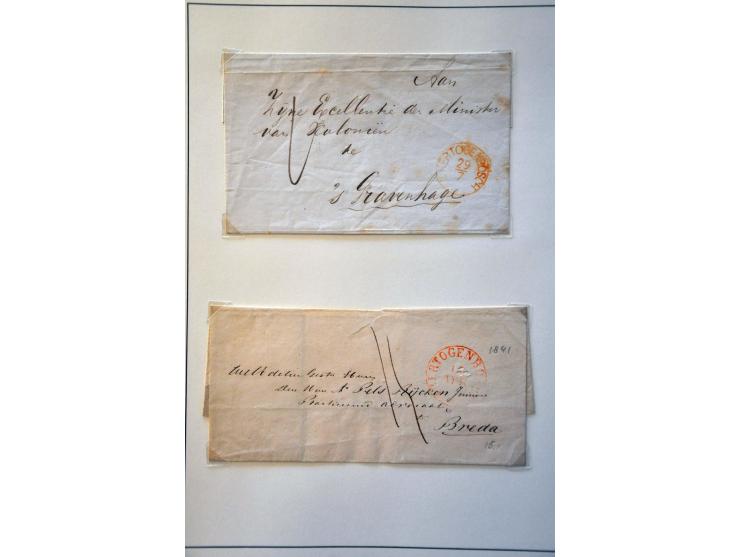 postgeschiedenis Den Bosch, collectie van ca. 65 poststukken vanaf ca. 1805 w.b. veel voorfilatelie, beport met nr. P1, nr. 4