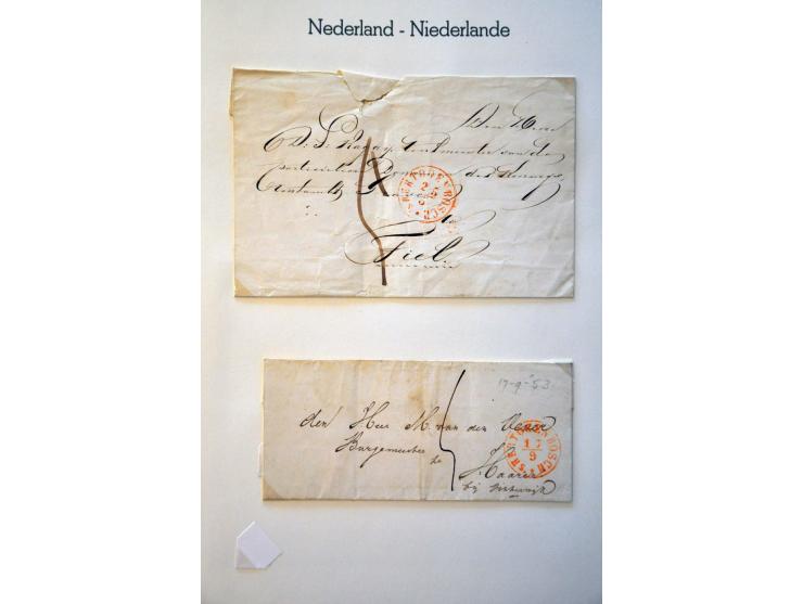 postgeschiedenis Den Bosch, collectie van ca. 65 poststukken vanaf ca. 1805 w.b. veel voorfilatelie, beport met nr. P1, nr. 4