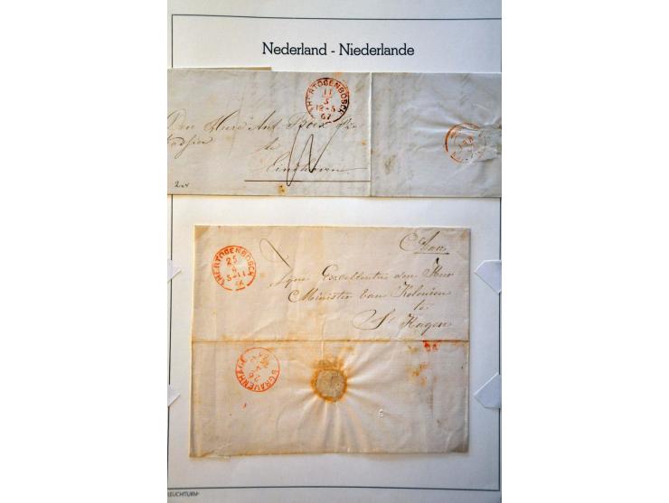 postgeschiedenis Den Bosch, collectie van ca. 65 poststukken vanaf ca. 1805 w.b. veel voorfilatelie, beport met nr. P1, nr. 4