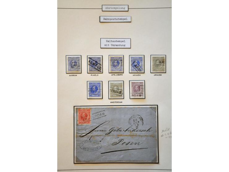 Stempels, mooie collectie met betere ex. en mooie afdrukken w.b. kleinrond, grootrond, rubber en haltestempels, totaal ca. 20