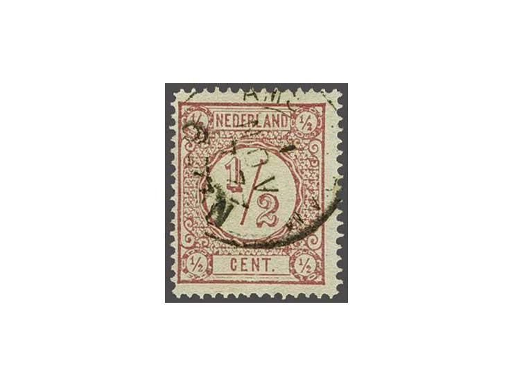 ½ cent roze tanding 14 grote gaten type I, pracht ex. met certificaat Vleeming 2018, cat.w. 750