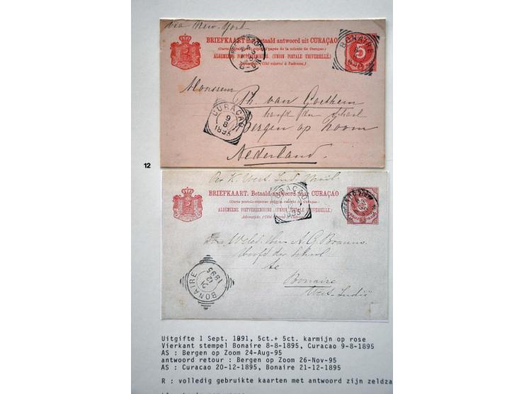 71 vrijwel alle gebruikte briefkaarten 1885-1939 w.b. G4a en b, 5a, 6 met bijfrankering naar Nederland, zonder bijfrankering 