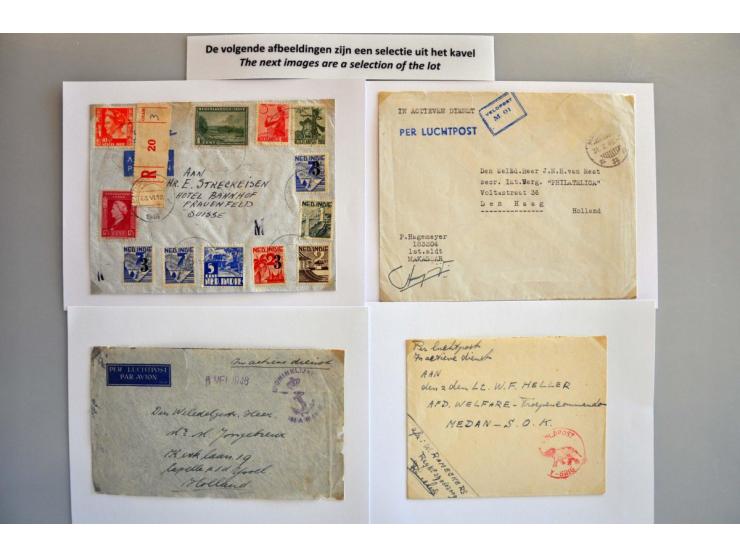 veldpost Nederlands gezag 1946-1950, 31 poststukken w.b. veldpost soerabaja (Bu. NM5a, 5c en 5d), Rode Olifant Y-brig (Bu. N6