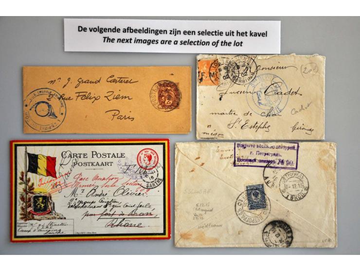 France 29 military letters and cards 1900-1916, used abroad including Algeria (tresor et Postes 409), Maroc and Russia, mixed