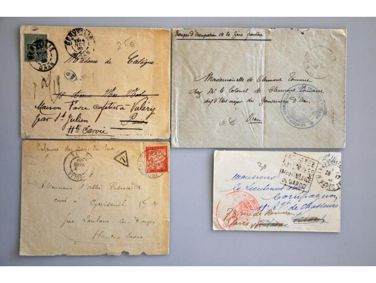 France 29 military letters and cards 1900-1916, used abroad including Algeria (tresor et Postes 409), Maroc and Russia, mixed