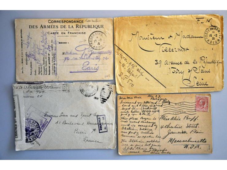 24 most military cards and letters with France Tresor et Postes (including Levant) and US postal expres service