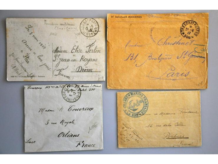 24 most military cards and letters with France Tresor et Postes (including Levant) and US postal expres service