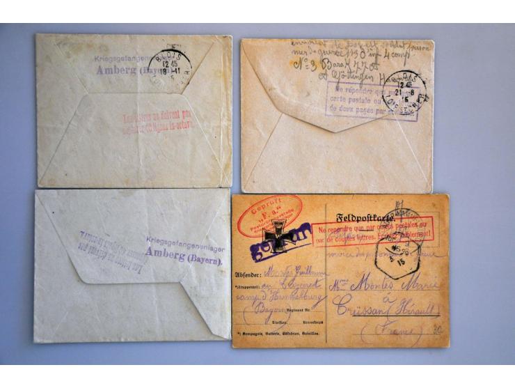 different countries, 150 letters and postcards, all censored, many German areas, in small box