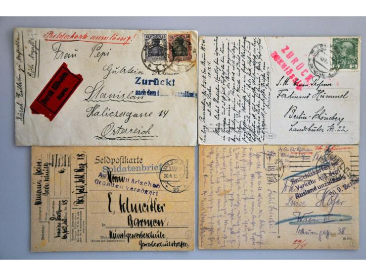 80 letters and postcards, all returned, many with reason, including Germany