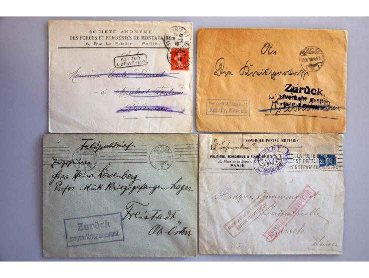 80 letters and postcards, all returned, many with reason, including Germany